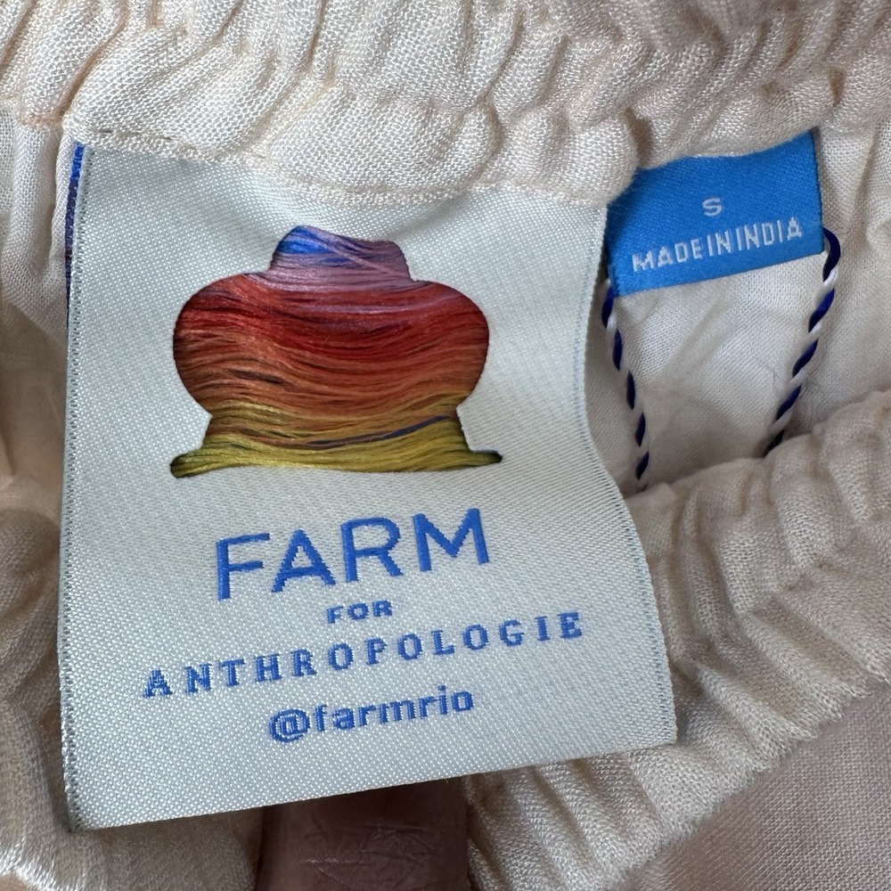 FARM RIO X Anthropologie Floral Print Martina Pants Women's S Blue Wide-Leg NWT - Picture 9 of 13